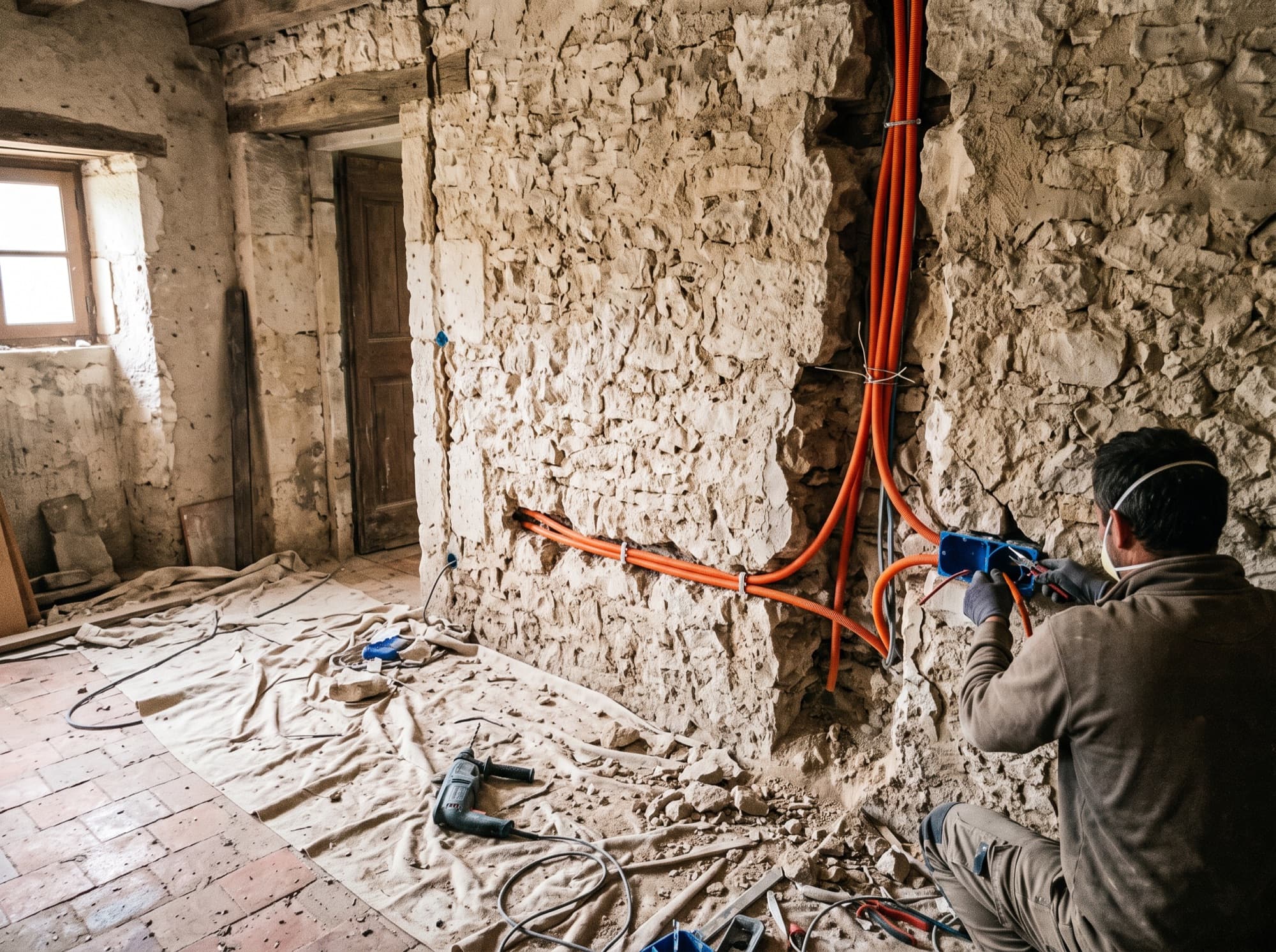 Rénovation électrique en bâti ancien